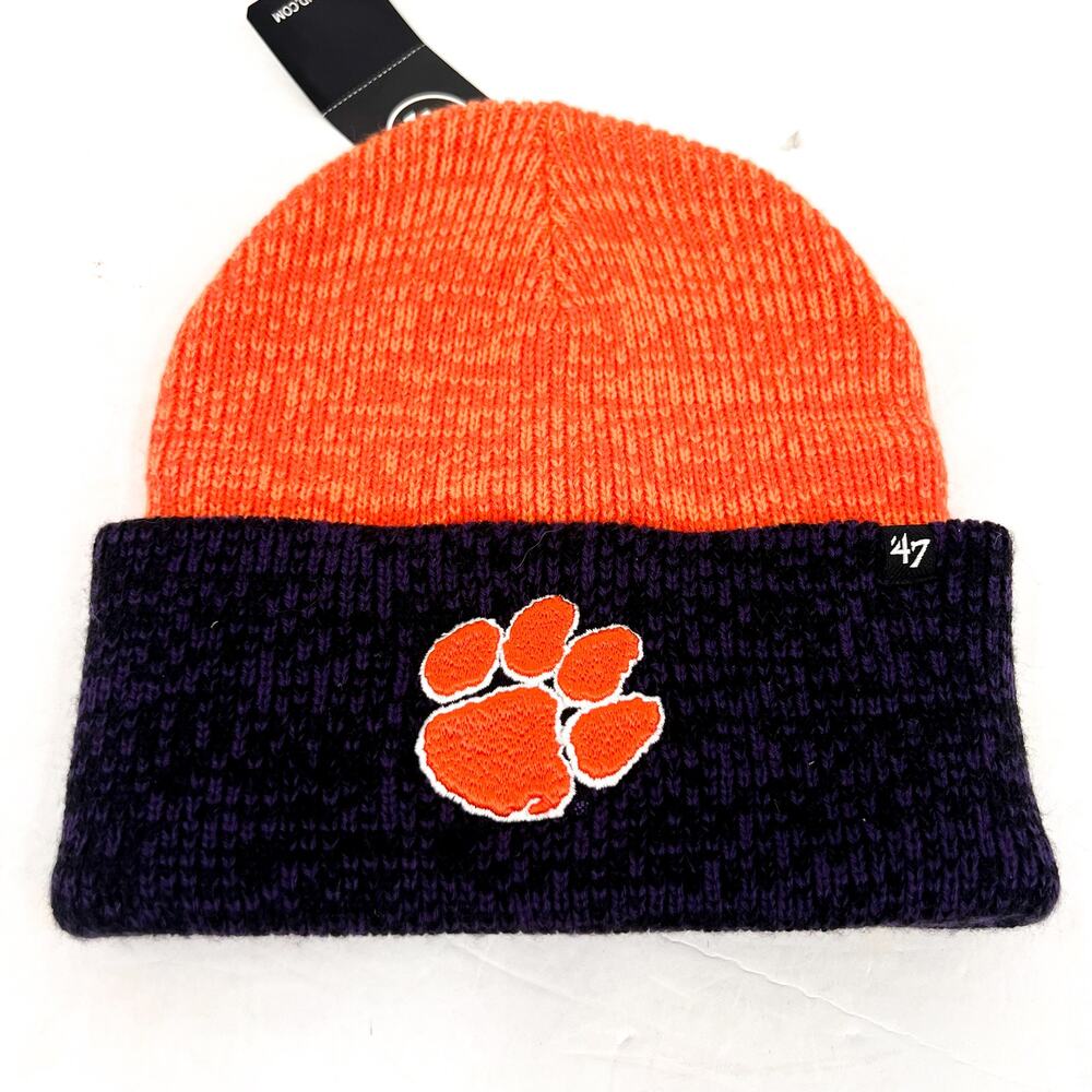 47 BRAND Men's Clemson Tigers Knit Beanie Hat One Size Orange NWT